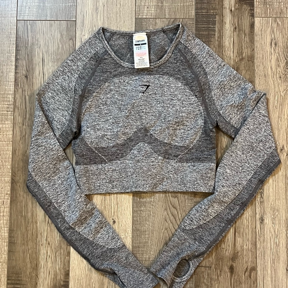 Gymshark Heathered Black Long Sleeve Top